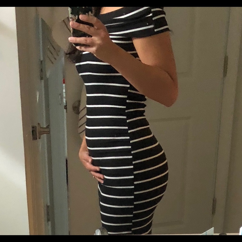 Vick Dolls Black and white striped dress